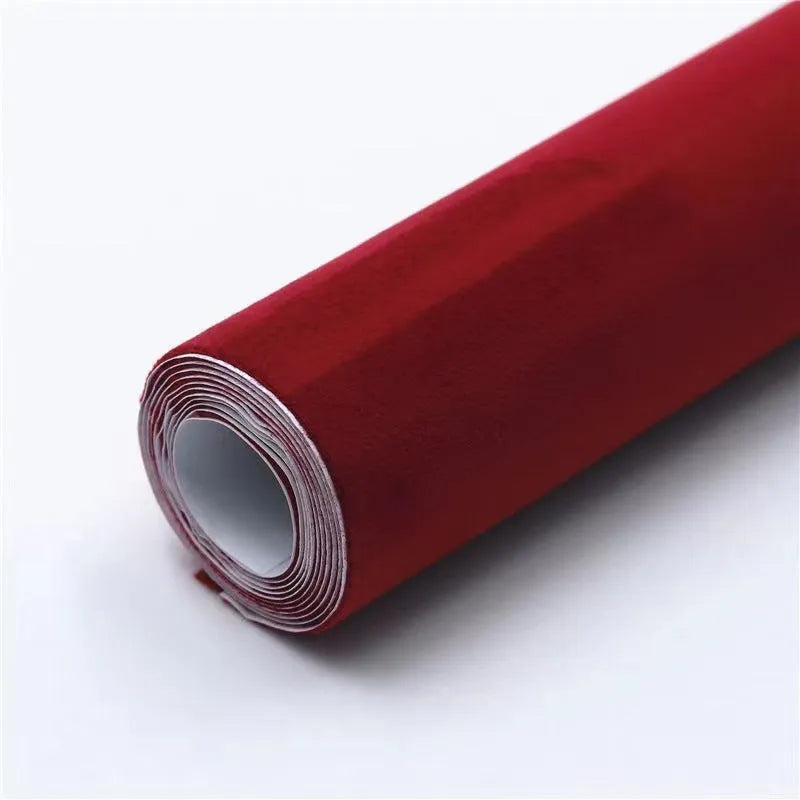 Self-adhesive leather suede sheet showing texture and colour options for DIY projects