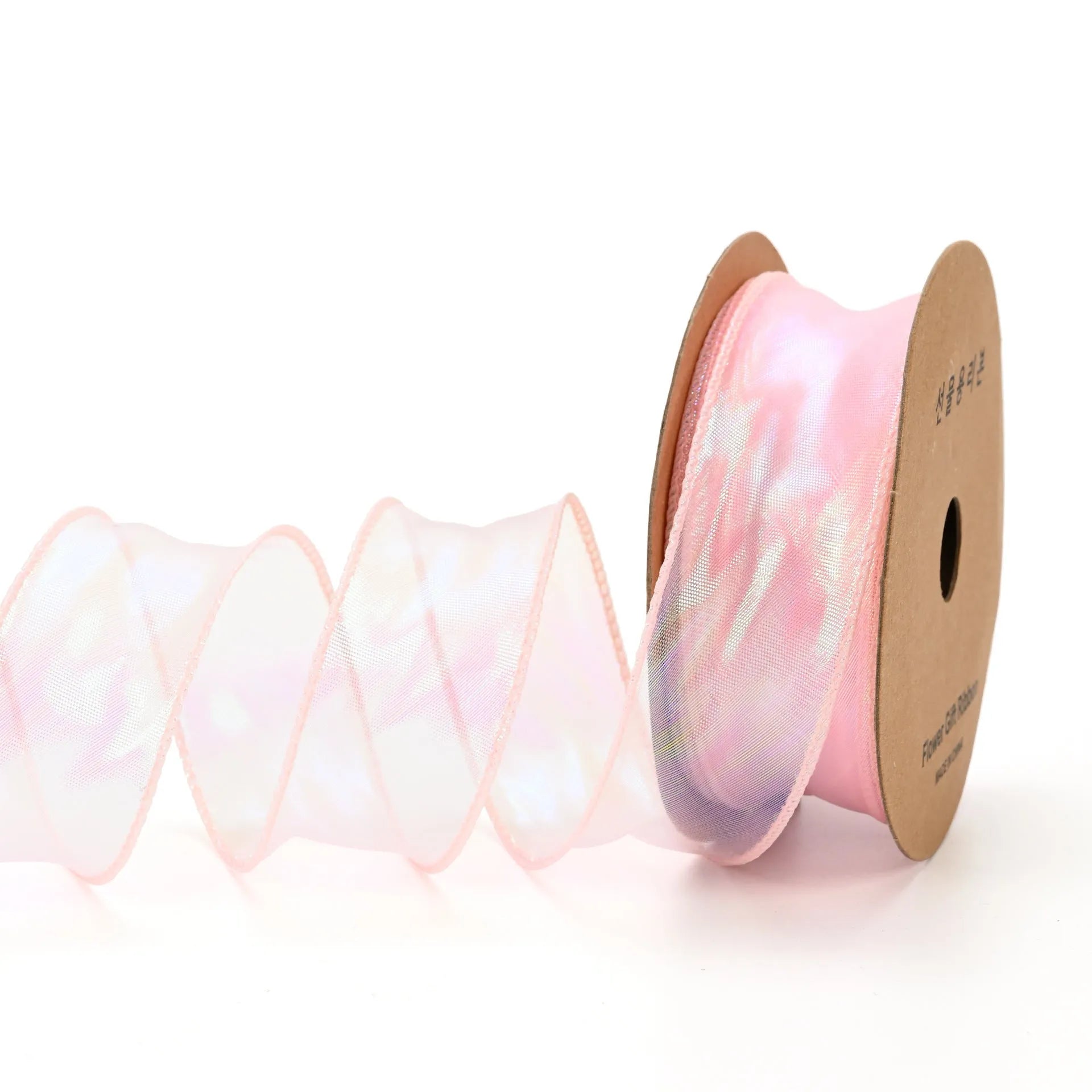 Mesh fishtail yarn floral wave ribbon roll in 4cm width for DIY crafts and bouquet decoration