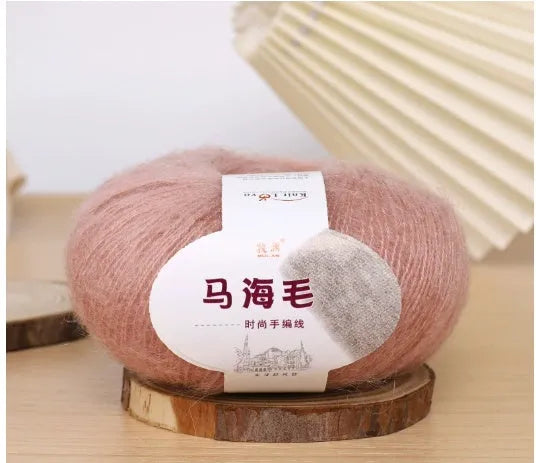 Mohair wool ball for DIY scarf knitting kit with Inverness thread in multiple colour options