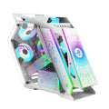 Table-type bare metal e-sports PC chassis with optional RGB fan lighting on SECC board construction