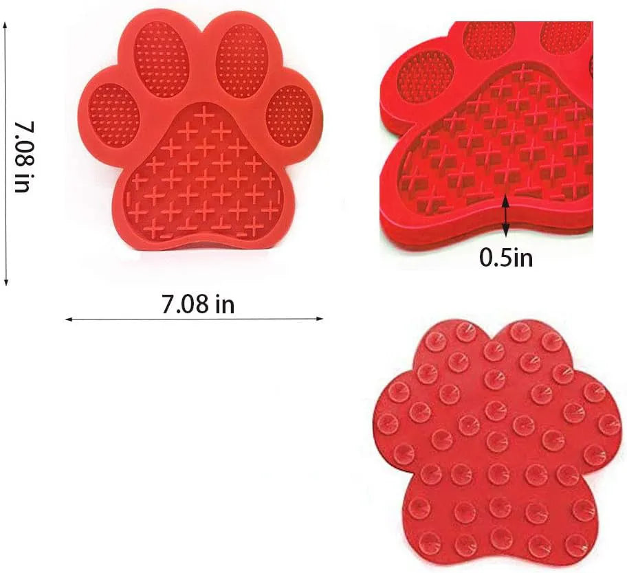 Bone-texture silicone dog licking mat with suction cups in multiple colour options