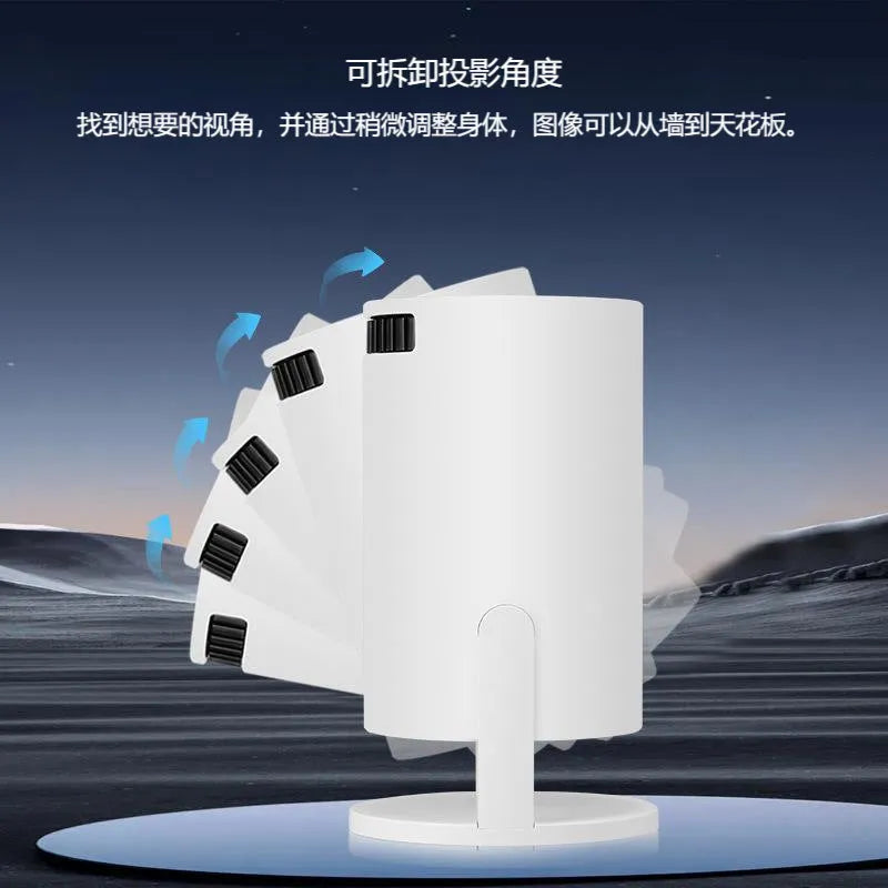 Mini portable projector in black with 60ANSI brightness and 480x320P resolution for camping and home theatre