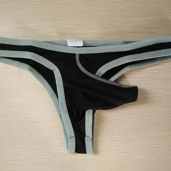 Men's Ice Silk nylon briefs in elephant nose small pouch design, shown in multiple colours.