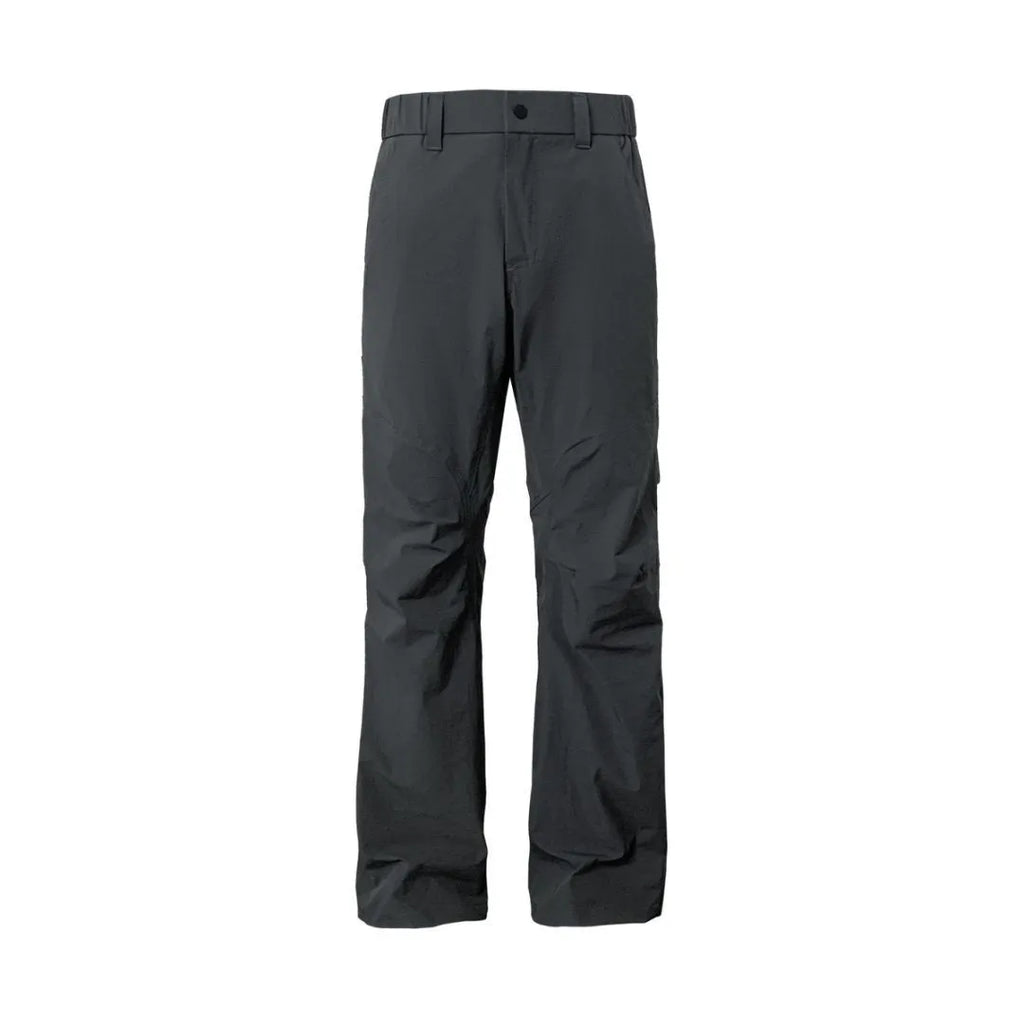 Men's 3D deconstructive straight leg casual trousers in Army Green with elastic waistband.