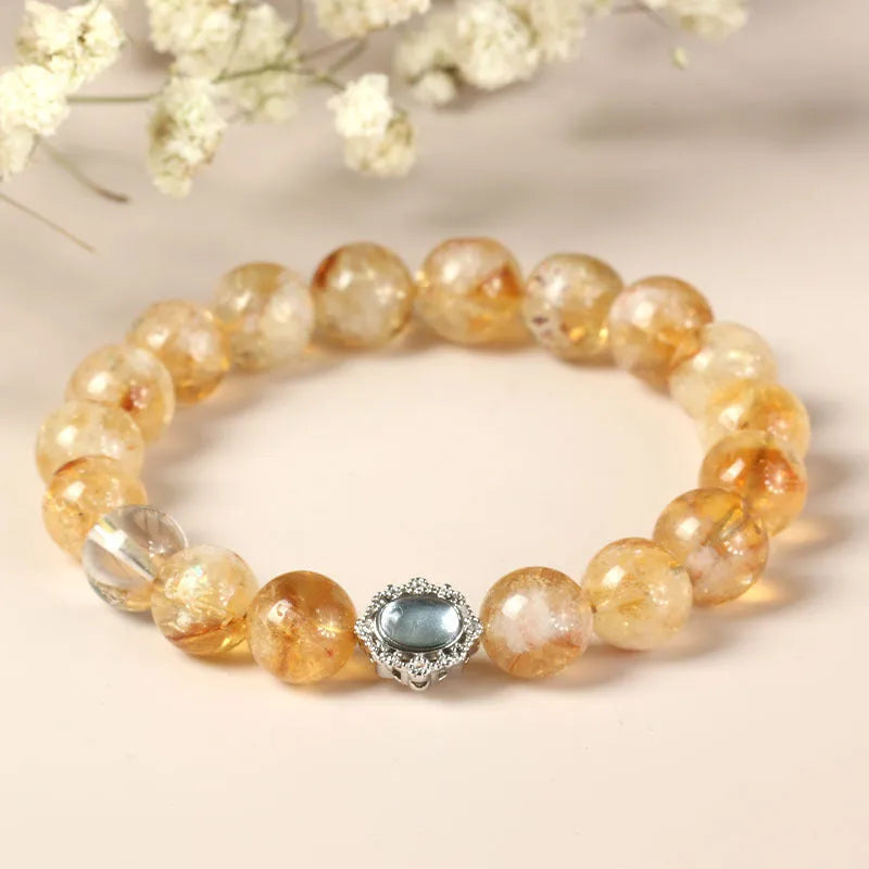 10mm geometrically-cut crystal citrine bracelet in unisex design