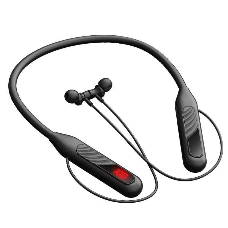 Wireless Bluetooth sports halter headset in black with neckband design