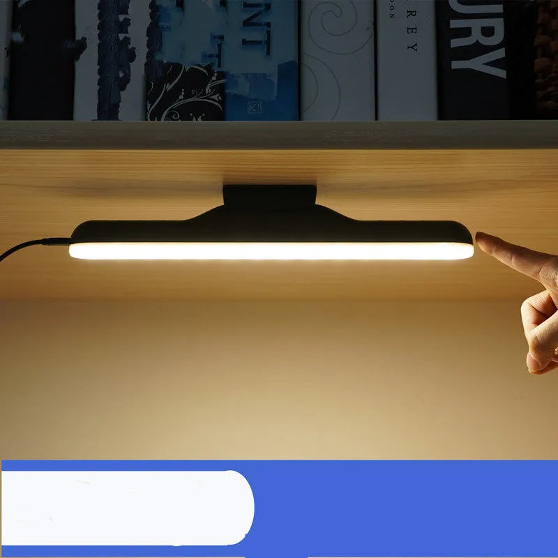 Modern plastic desk lamp with touch controls and adjustable LED lighting for workspace illumination