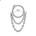 Chain inlaid zircon nose ring earring made from titanium alloy with round shape and simple unisex design