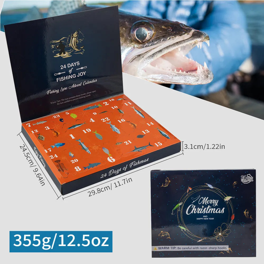 24-piece metal blind box fishing set for mino bog fishing in 01 style colour.