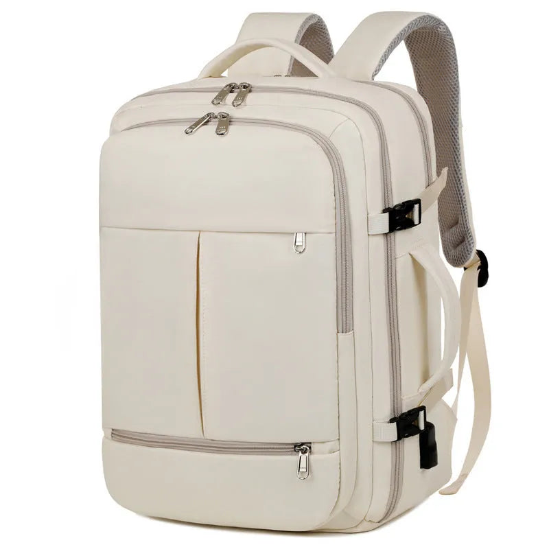Large waterproof oxford cloth backpack with multiple pockets showing black colour option