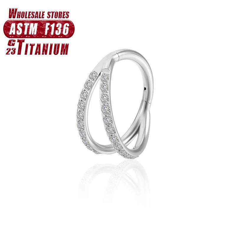 F136 titanium alloy nose ring body jewellery in silver, gold, rose gold, black and colourful finishes