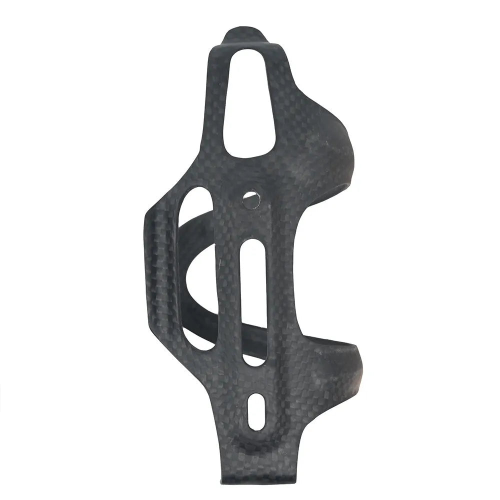 Black carbon fibre side pull water bottle holder for road and mountain bikes