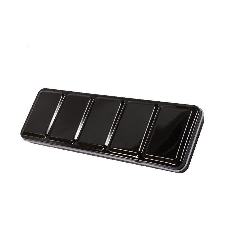 Square tinplate metal empty watercolour paint box with three-fold compartments for 12, 24 or 48 pigment pans.