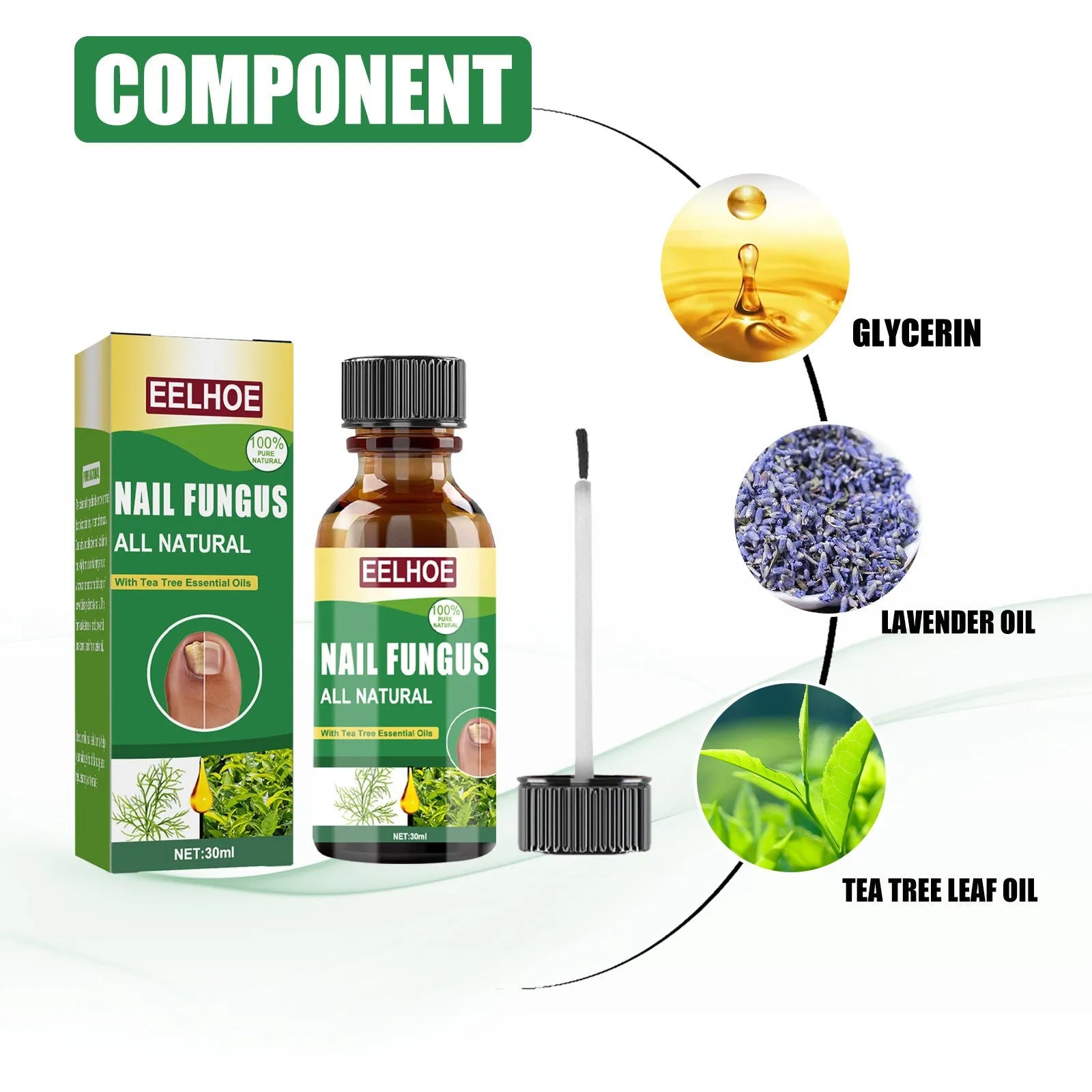 30ml bottle of tea tree oil foot and nail care solution for finger and toenail nutrition