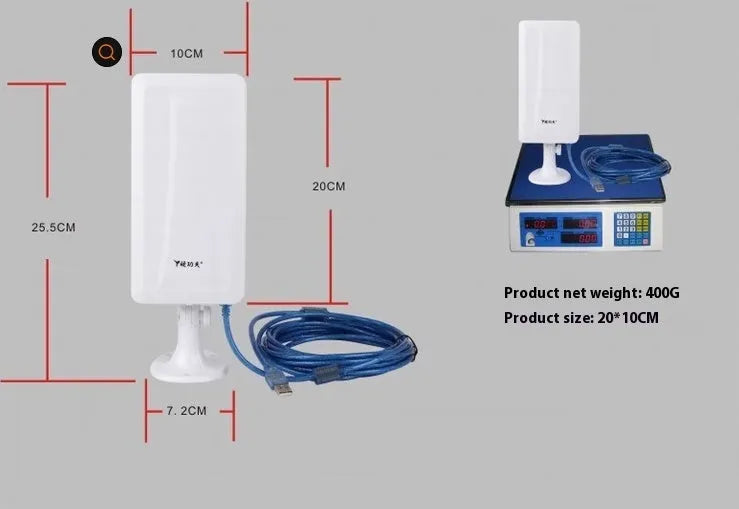 White USB wireless network adapter for computer WiFi connectivity