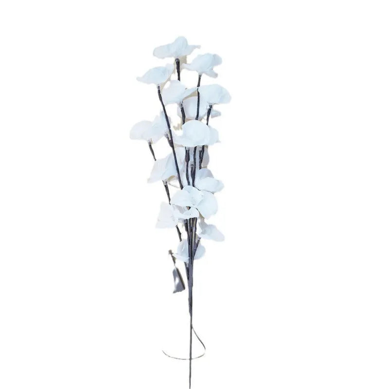 Pink phalaenopsis branch decorative LED light with 20 lights along 65cm battery-operated structure