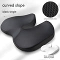 Curved memory foam seat cushion in beige for tailbone and back support