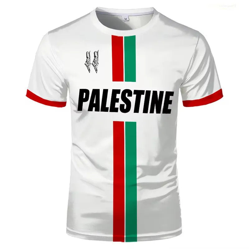 Football 3D printed T-shirt in spandex fabric with dark style pattern, half sleeve design