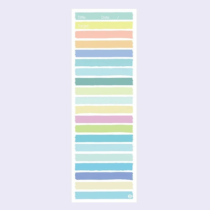 Cartoon-design notepad with plastic storage box in blue, pink, purple, or yellow.
