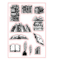 Transparent silicone stamp with white accounting pattern measuring 11 by 16 centimetres