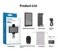 Mobile phone selfie mirror display screen with magnetic suction clip and Bluetooth remote control in black