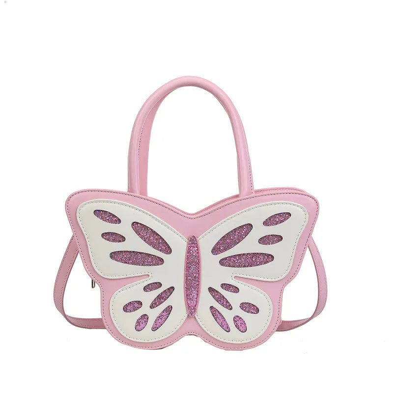 Small square crossbody shoulder bag in white, pink, blue, or black with contrasting colour details
