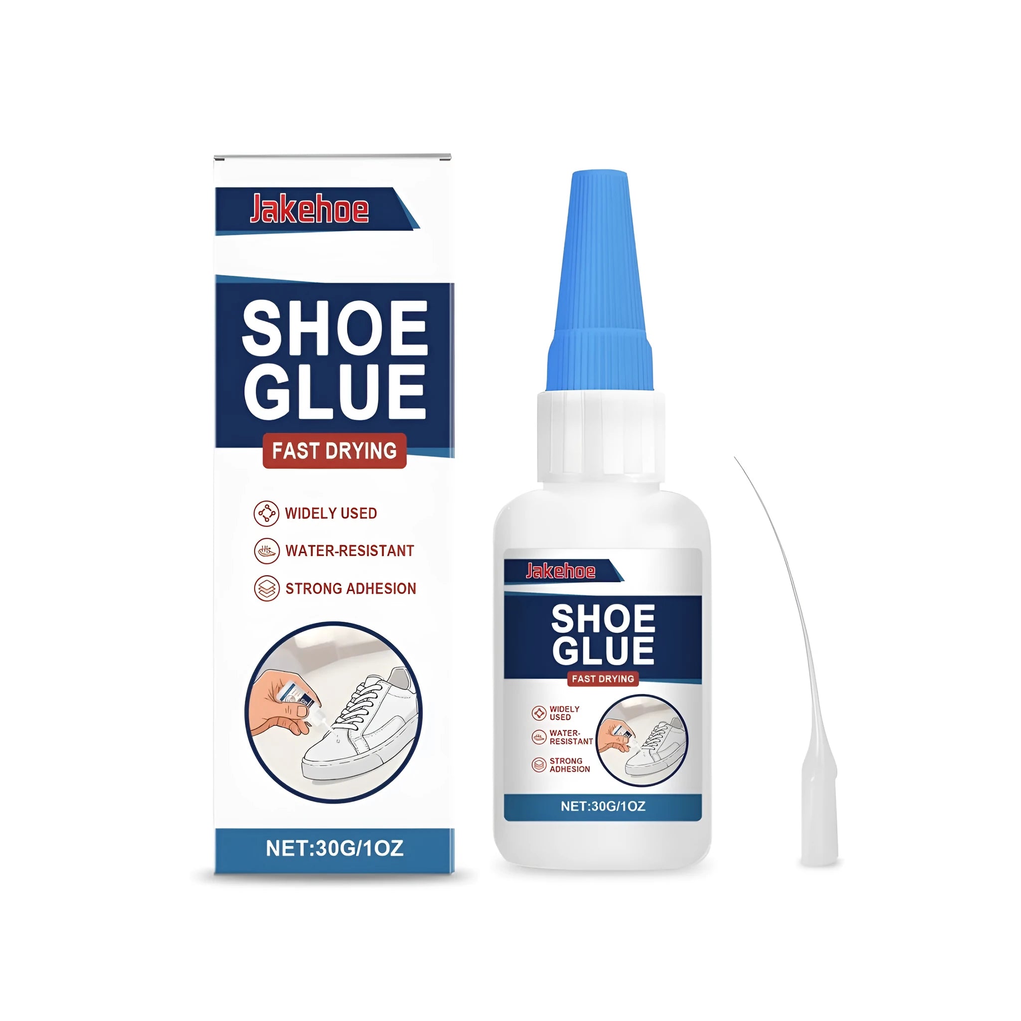 30g tube of super glue with a separate dropper for shoe and material repairs.
