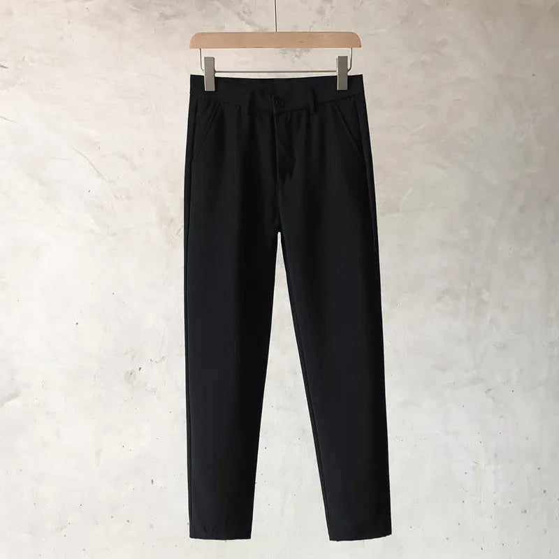 Boys slim straight wool trousers in tapered fit available in multiple colours and sizes