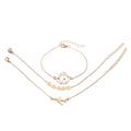 Women's bohemian aircraft map charm bracelet set with three alloy bracelets