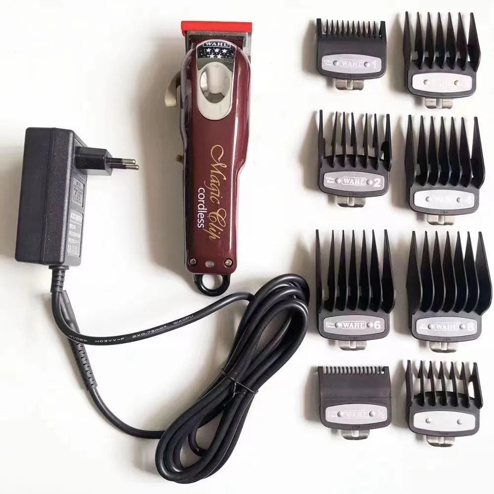Hair clipper set with stainless steel cutter head and UK, EU, US plugs for adults and children