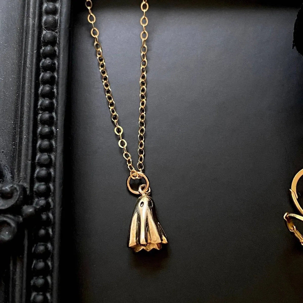 Ghost motif pendant necklace with titanium steel pendant and stainless steel chain options