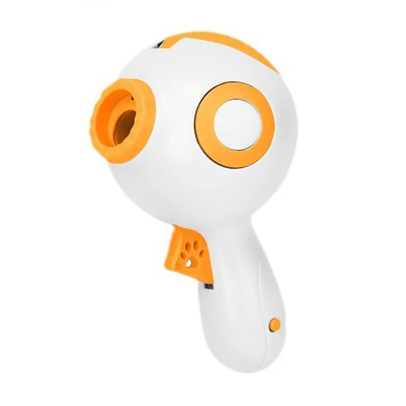 Green dog treat launcher toy measuring 15.5 cm long for interactive play and treat dispensing