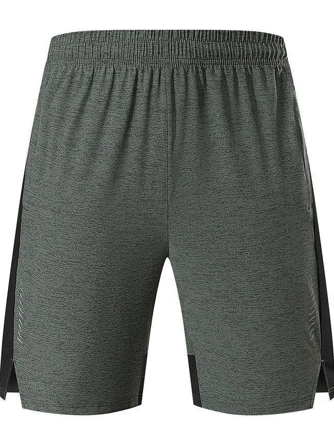 Men's forest green stretch spandex casual shorts with a mid waist design