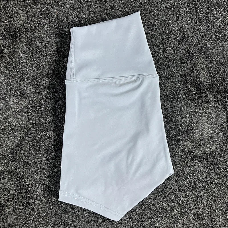 Women's high waist yoga shorts in quick-dry nylon fabric available in multiple colours