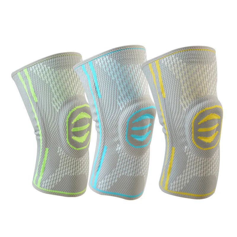 Cotton mountaineering knee pads in green, blue, yellow colours with M L XL sizing options