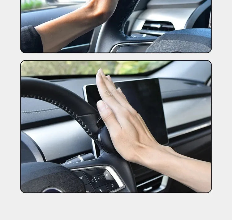 Silicone-covered steering wheel assistance ball with metal bearing for single-handed driving