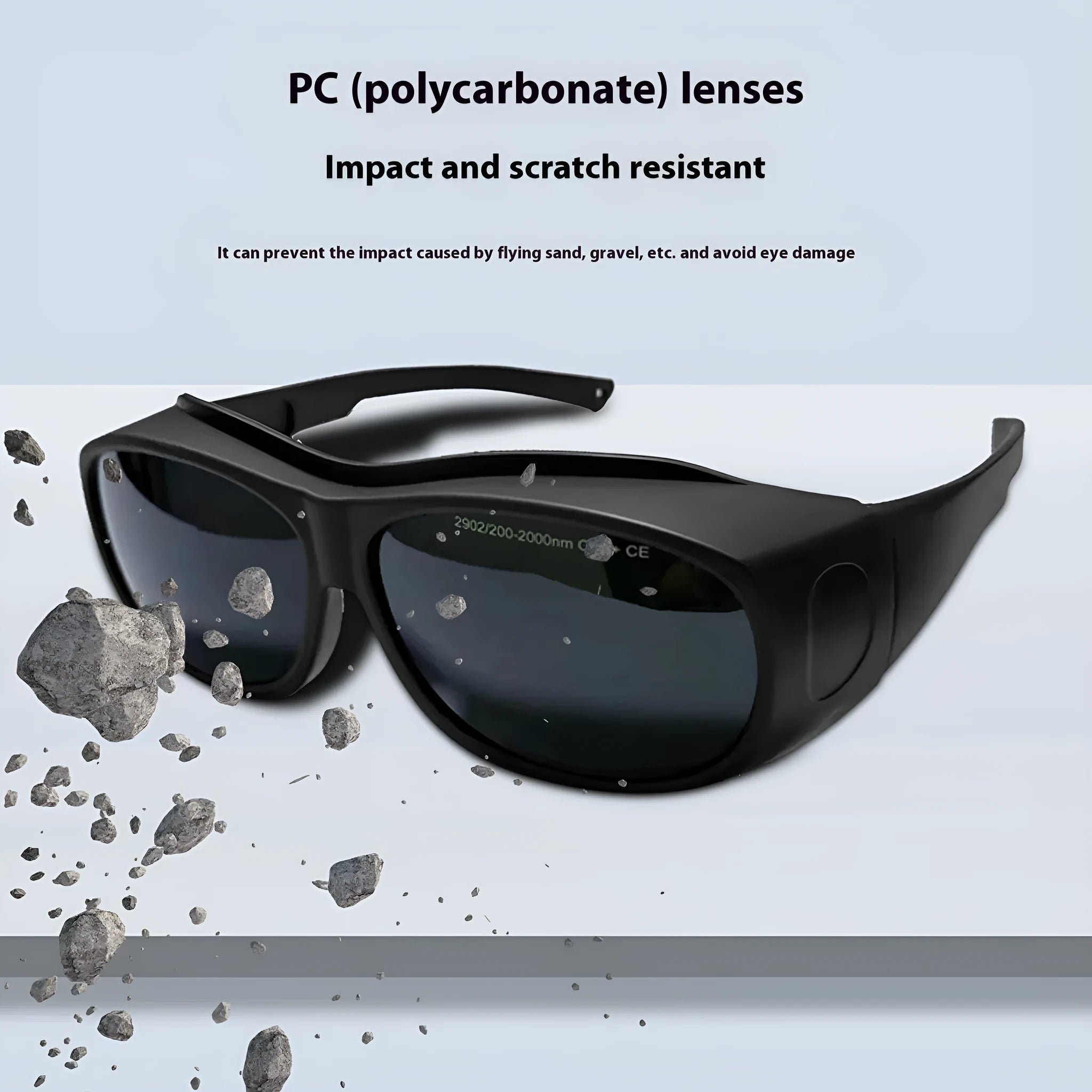 PC protective goggles for laser and optical radiation safety from 200 to 2000 nm