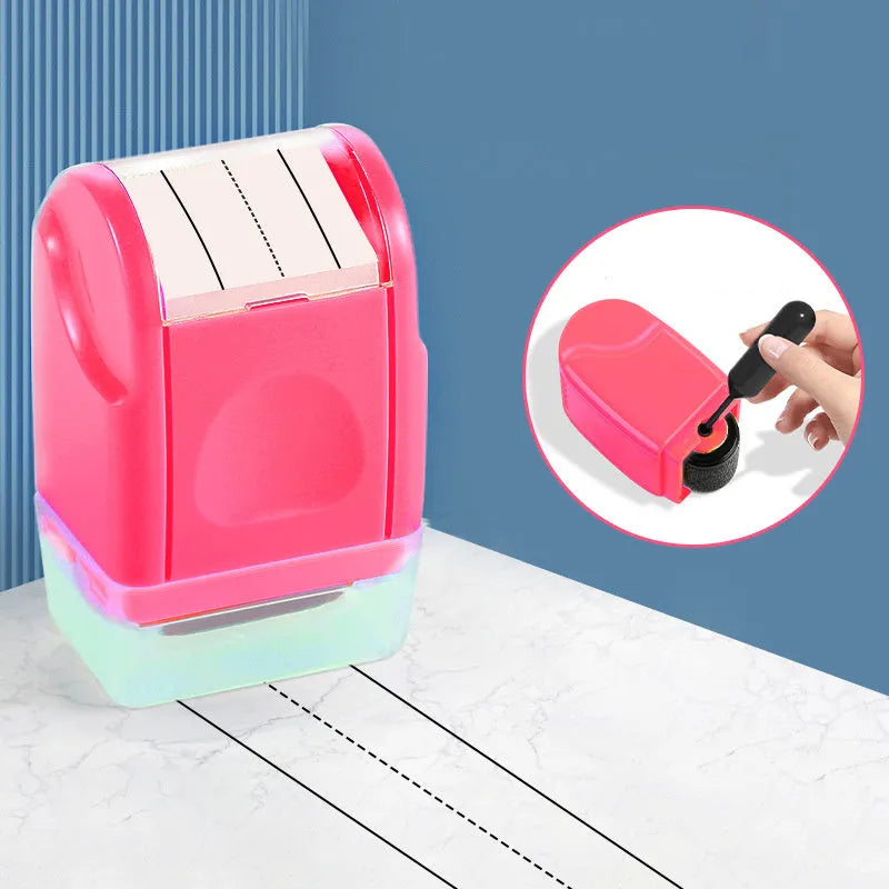 Rectangular plastic roller seal for English line marking in seven colour options