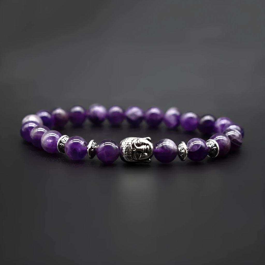 Tiger eye bracelet 19mm diameter with Buddha head charm on wrist