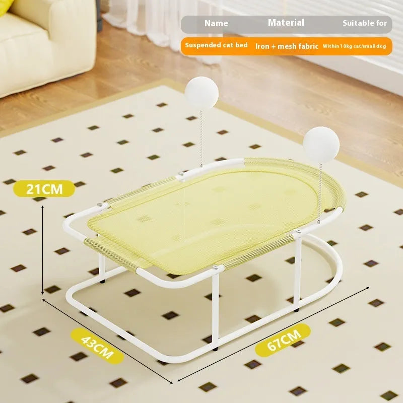 Large grey fabric cat kennel with bracket construction showing breathable design