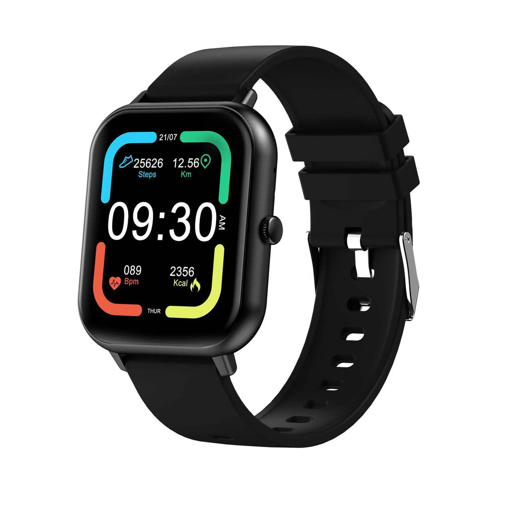 Smart watch with heart rate monitor and AI voice assistant in multiple colour options