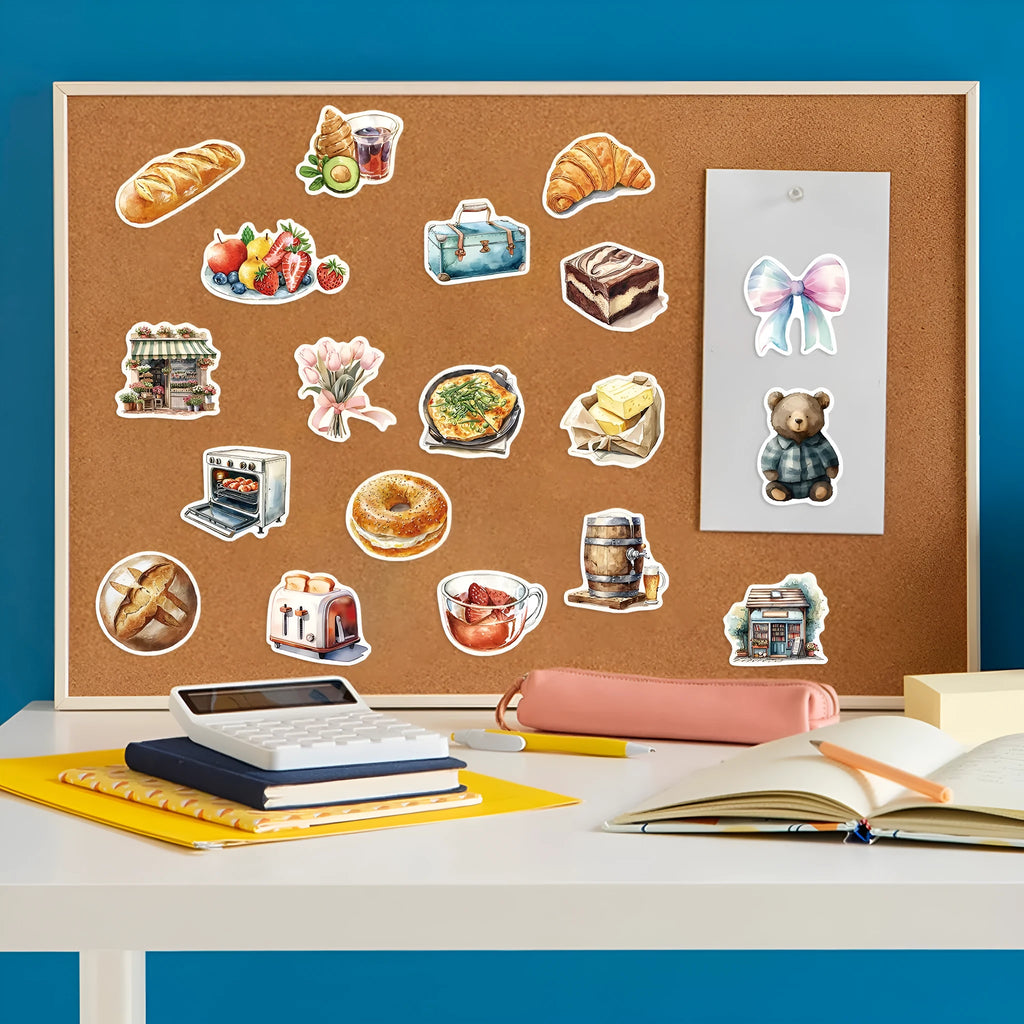 50 cartoon graffiti stickers with cute PVC adhesive designs, 3-6cm waterproof matte finish