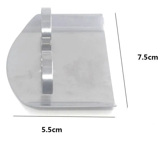 Stainless steel finger guard for kitchen safety shown in single and double finger sizes.