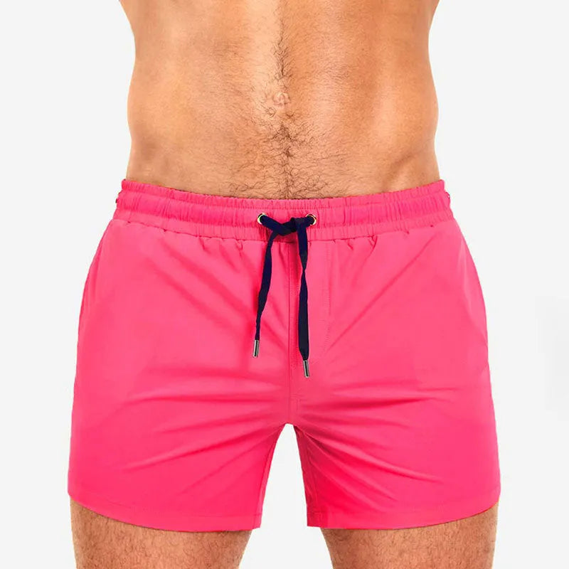 Mesh lining polyester athletic shorts in Army Green colour for swimming and sports