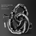 95cm zinc alloy mountain bike chain lock in black colour with key chain locking mechanism