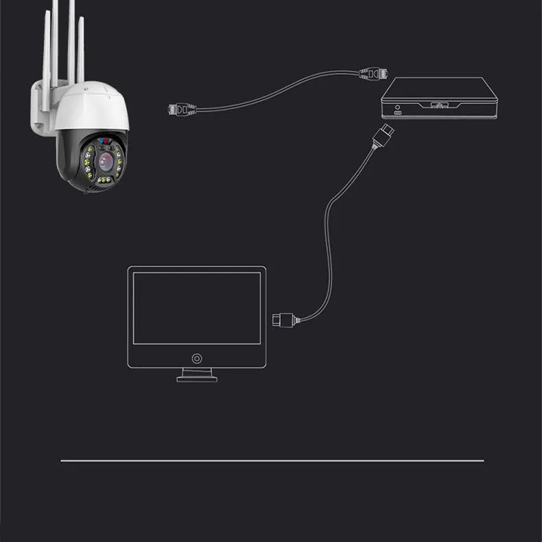 White 360 degree dome surveillance camera with 5MP lens and infrared night vision for outdoor security