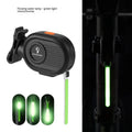 Bicycle rear safety light with colourful running water LED effect mounted on a seat post.