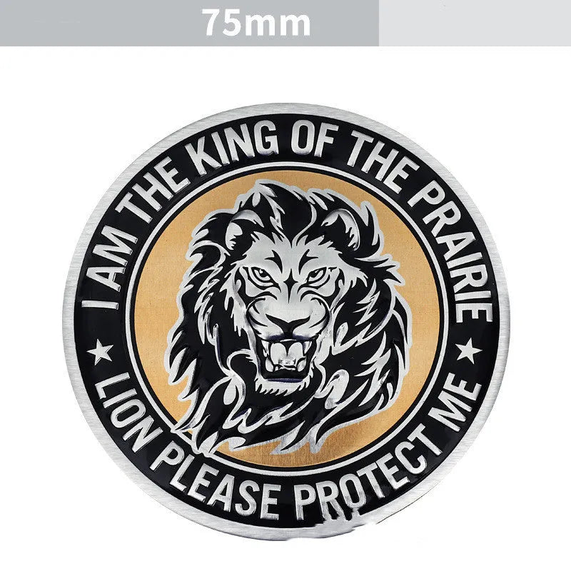 Aluminium car body sticker with animal design for vehicle personalisation