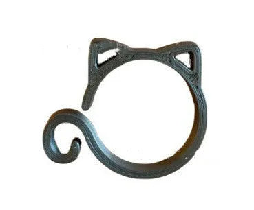 Colourful cat-shaped plastic plant clip for indoor gardening support.