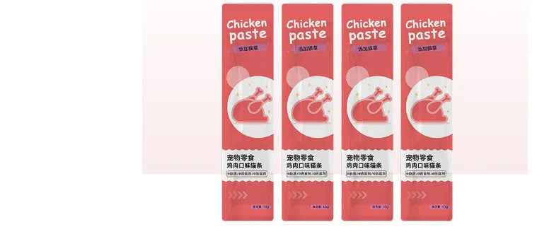 Cat strip snack multipack containing 10 pieces in four flavour varieties for cats